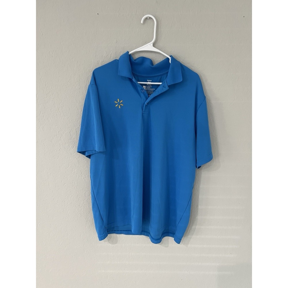 Walmart Men's Size XL Employee Short Sleeve Polo Shirt Blue